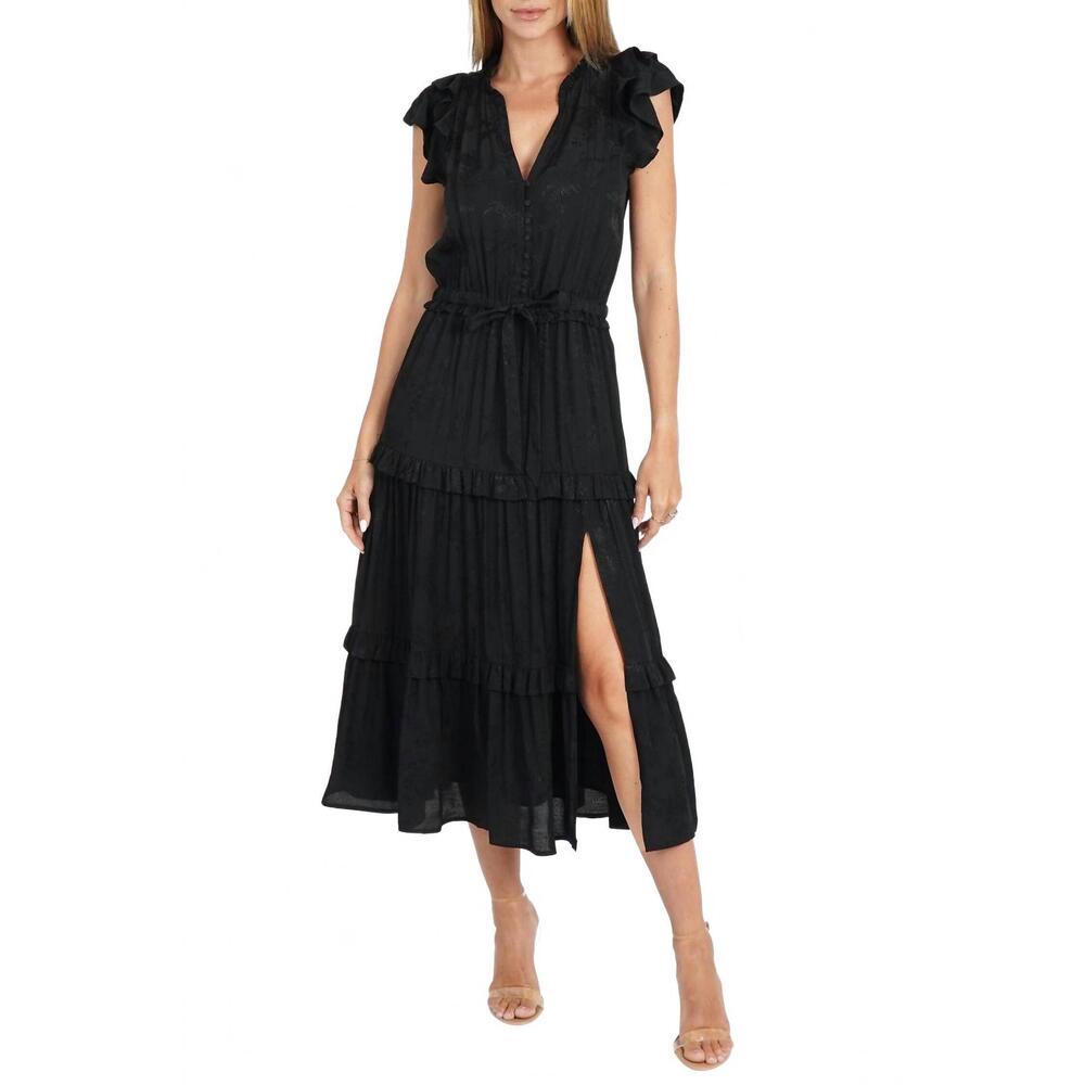 NEW LOVE TOKEN sidney midi dress in black